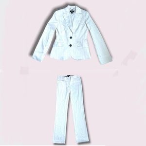 MNG white silk suit